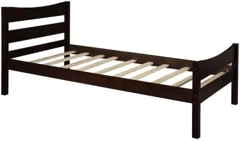 Vista 7 de anwickjeff Base de cama individual de madera moderna con cabecero, marco de cama de plataforma tamaño individual, camas individuales, cama