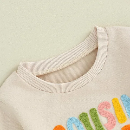 Vista 4 de Twopumpkin Sudadera de manga larga para bebé, niña, niño, niño, hermana, hermano, a juego, ropa de otoño e invierno