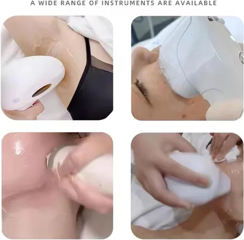 Vista 5 de Combinación de gel refrescante y lubricante con depilación y máquina facial de belleza o cara de microcorriente para mujeres y hombres en la cara