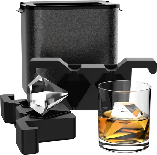 Vista 10 de TINANA Máquina para hacer bolas de hielo transparente, bandeja de cubitos de hielo transparente de 2.5 pulgadas para hacer 1 bola de hielo de esfera