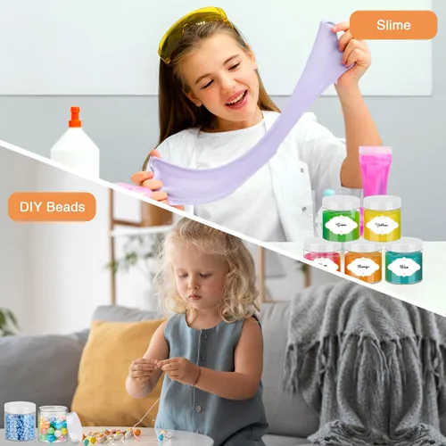 Vista 49 de PeacePeo Tarros de plástico con tapas, recipientes de slime de 4 onzas, 72 frascos de plástico transparente vacíos, recipientes de cosméticos