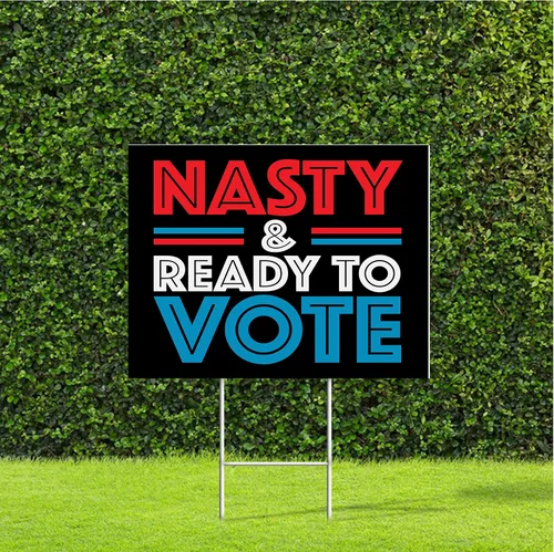 Vista 12 de Cartel de campaña electoral de Truth Hope Decency 2024 Biden/Kamala Harris con estaca de metal en H