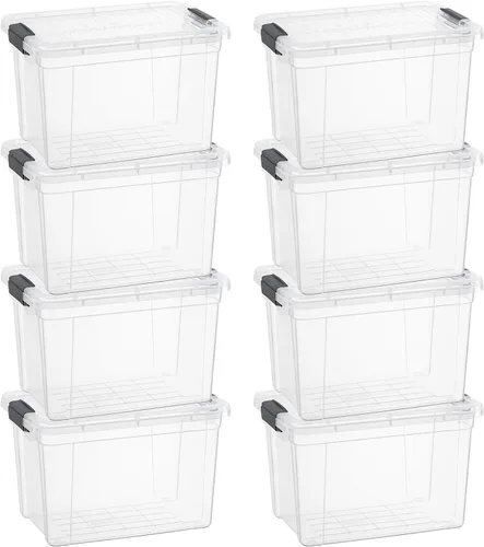 Vista 50 de Superio Mini contenedor de almacenamiento de plástico para crayón, suministros de arte y estuche de costura, organizador pequeño apilable