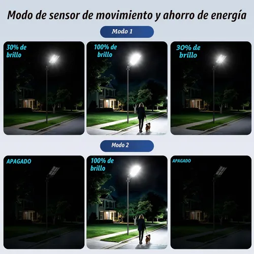 Vista 2 de 17" Solar Street Lights Outdoor Waterproof, 36000LM 6500K Dusk to Dawn Solar Flood Light, Motion Sensor Solar-Powered Light with Remote Control