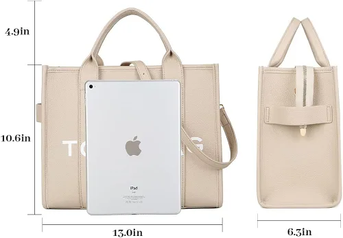 Vista 4 de JBB Women Tote Bags PU Leather Cute Crossbody Travel School Office Beach Shoulder Handbags Hobo Satchel with Zipper