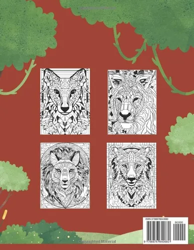 Vista 2 de Arte Selvagem Mosaicos Fascinantes de Animais para Pintar Este livro oferece páginas detalhadas para colorir, proporcionando uma experiência