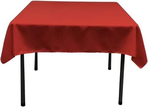 Vista 82 de LA Linen. Mantel cuadrado de popelina de poliéster