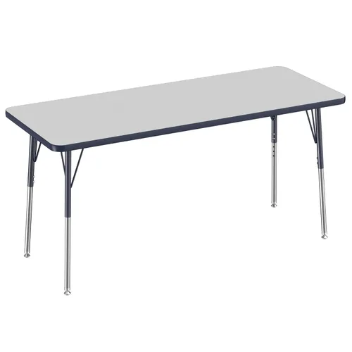 Vista 186 de FDP - Mesa rectangular para actividades escolares y de oficina (24 x 36 pulgadas), patas estándar con deslizadores giratorios, altura ajustable