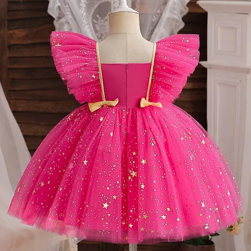 Vista 2 de HNXDYY Vestido para niña pequeña, vestido de fiesta de cumpleaños de princesa para bebé