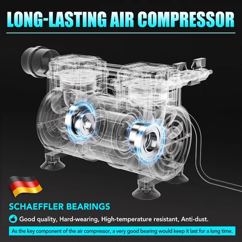 Vista 9 de PAS20 Sistema de aireación para estanques y lagos hasta 3 acres, compresor de 3/4 HP + dos tubos ponderados de 100 pies + 2 difusores