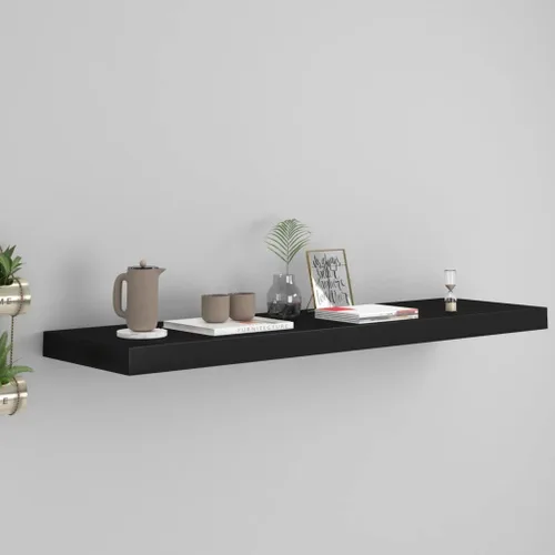 Vista 61 de Estante flotante de pared negro de 9.1 x 9.3 x 1.5 pulgadas, estante de almacenamiento de estante montado en la pared, estantes flotantes