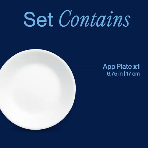 Vista 3 de Corelle Vitrelle - Juego de 6 platos para ensalada y aperitivos, vidrio de triple capa y resistente a las astillas, platos redondos ligeros de 6 3/4