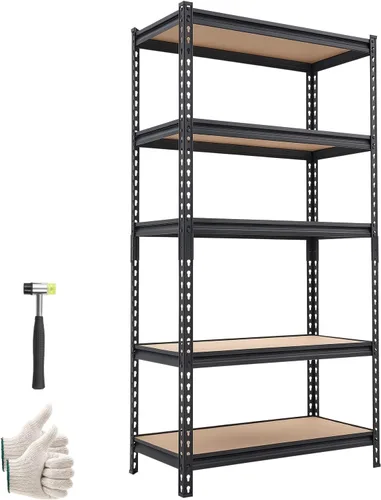 Vista 23 de VEVOR Storage Shelves, 5-Tier Adjustable, 2000 lbs Capacity, Heavy Duty Garage Storage Shelving Unit, Metal Utility Rack Shelf, for Kitchen Pantry
