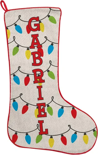 Vista 11 de Let's Make Memories Calcetín de Navidad Personalizado - Personalizado con Tu Nombre - Colores Tradicionales de Fiestas - Calcetines para la Familia