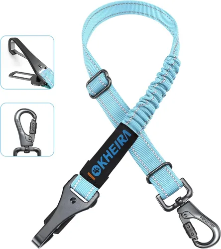 Vista 12 de Cinturón de seguridad para perro, arnés de automóvil 3 en 1 para perros, cinturón de seguridad ajustable para automóvil, tela elástica de nailon