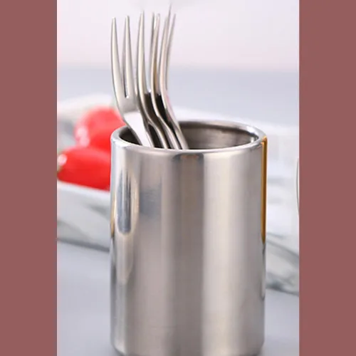 Vista 3 de Soporte para utensilios de cocina de acero inoxidable, organizador de utensilios de cocina, organizador de encimera, pequeño soporte para utensilios