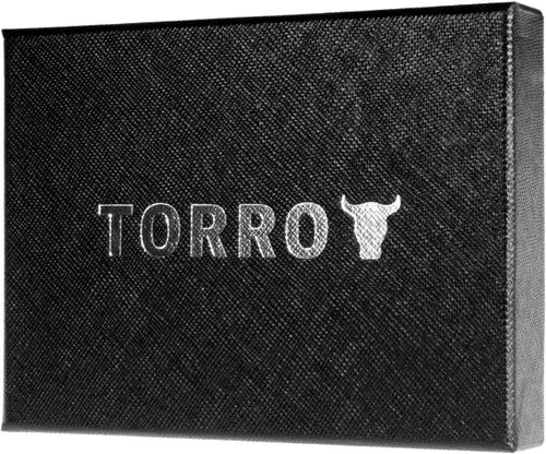 Vista 6 de TORRO - Cartera de piel para hombre (bloqueo RFID, 5 ranuras para tarjetas de crédito) 1 compartimento para efectivo con forro de microfibra perfil