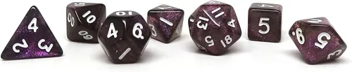 Vista 22 de Mini colección de dados poliédricos de 0.394 pulgadas - Incluye un D20, D12, D10, D8, D6, D4 y D00 (Aqua Shine)