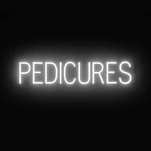 Vista 12 de SpellBrite MANI-PEDIS - Letrero para salones de manicura Letreros relacionados con salones de uñas con aspecto de neón, luz LED roja 33.4 x 6.3
