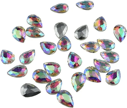 Vista 6 de Hahiyo Base de garras de diamantes de imitación para coser, vidrio transparente, formas mixtas, gemas de cristal, ajuste de puntas traseras