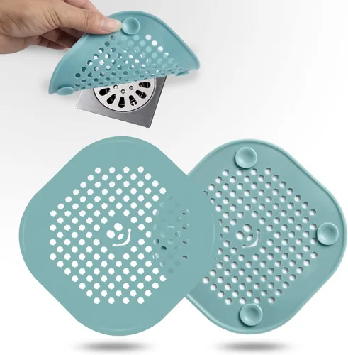 Vista 16 de Protector de silicona para cubrir drenaje de ducha, bañera, cocina, baño, recoge restos de cabello, paquete de 2, color negro