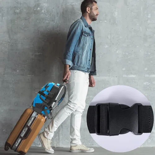 Vista 6 de Cinturón de viaje para equipaje, cinturón de viaje para equipaje de mano, elegante y ajustable, cinturón de viaje para equipaje, accesorios de viaje