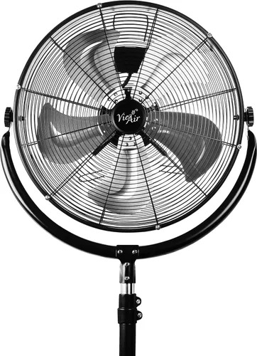 Vista 2 de Vie Air Ventilador de Tambor Pedestal Industrial de Servicio Pesado de 20" de Metal Potente y Silencioso de Alta Velocidad con Inclinación de 360
