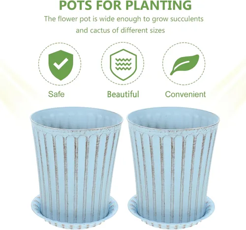 Vista 3 de Happyyami 2 juegos de macetas de orquídeas macetas decorativas para bonsái, maceta de interior con macetas de drenaje para plantas, macetas