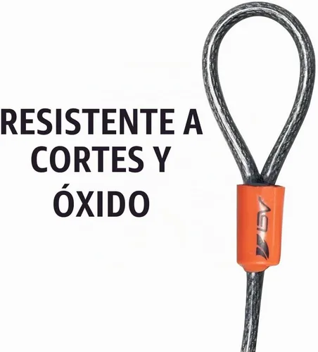 Vista 2 de BV Cable de bicicleta de 2.5 pies con bucles - Cable de acero trenzado resistente al corte de 5 mm (3/16 pulgadas) - Versátil y resistente a la Única