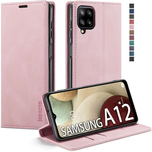 Vista 39 de Funda tipo cartera para Samsung Galaxy A12 con tarjetero [bloqueo RFID] atril magnético, funda de cuero con tapa para Samsung Galaxy A12 (negro)