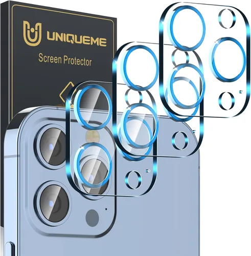 Vista 62 de UniqueMe para Paquete de 3 Protectores de Lente de Cámara para iPhone 15 Pro/iPhone 15 Pro Max, [Protección contra Caídas] [Compatible con Fundas]