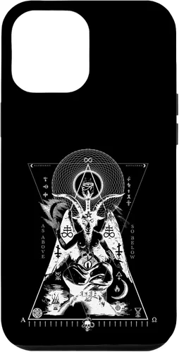 Vista 25 de iPhone 16 BAPHOMET - Como arriba y abajo - Funda de geometría sagrada oculta