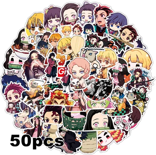 Vista 5 de zappatee Juego de regalo para Kimetsu No Yaiba Bolsa Adhesiva Pendiente Insignia etc, Juego de regalo de anime para fanáticos, color negro, Negro1