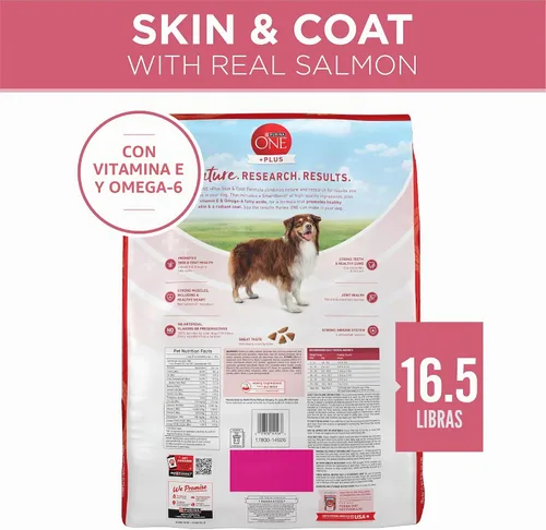 Vista 10 de Purina ONE Alimento seco natural para perros con estómago sensible, fórmula +Plus para piel y pelaje, bolsa de 16.5 libras