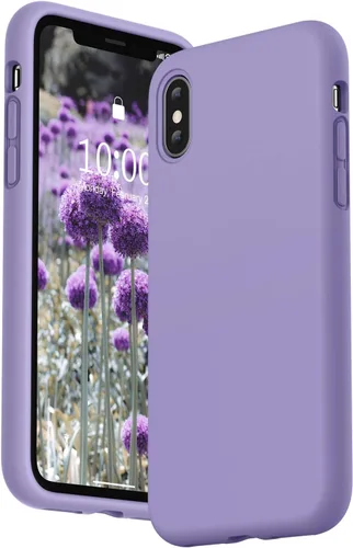 Vista 8 de SURPHY Diseñada para iPhone Xs y iPhone X con forro de microfibra, funda gruesa de silicona líquida para iPhone X XS de 5.8 pulgadas, color rosa bebé