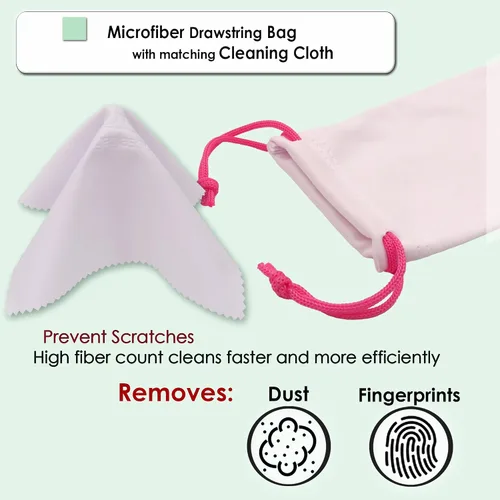 Vista 6 de MyEyeglassCase Estuche rígido para lentes de mujer Estuche protector de carcasa dura con bolsa y paño