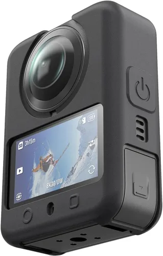 Vista 8 de Para accesorios DJI OSMO 360, funda de silicona + tapa de lente + funda protectora con cordón compatible con cámara de acción DJI OSMO 360