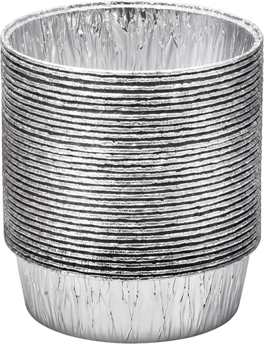 Vista 2 de Sartenes de aluminio para horno holandés de 8 pulgadas Molde desechable para pasteles y sartenes de aluminio extra profundas para hornear