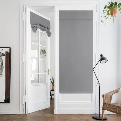 Vista 17 de HOMEIDEAS Cortinas opacas para puerta francesa, cortinas de luz lateral para puerta delantera, 2 paneles, persianas laterales para ventanas