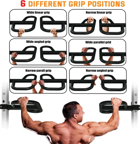 Vista 6 de Dip Bar Attachment for 2"x2" Squat Rack, Heavy Duty Power Rack Attachment with 5/8" or 1" Hole