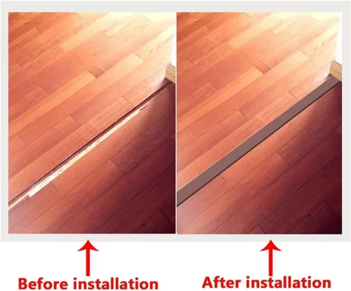 Vista 6 de Tira de transición de piso, 3.3-98.4 ft, impermeable, autoadhesiva, perfil de transición, tiras de cubierta de suelo, barra de puerta de vinilo
