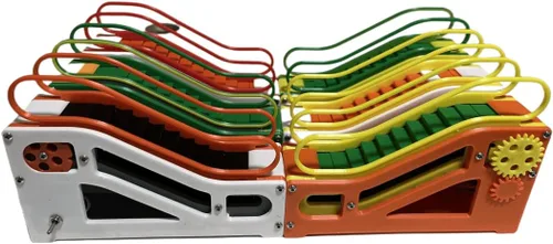 Vista 2 de Modelo de escalera mecánica eléctrica, ajustable para subir y bajar, compuesto de 100 piezas de impresión 3D, mini juguete de escalera mecánica