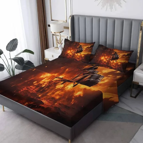 Vista 34 de Juego de sábanas tamaño individual con águila calva, sábanas de cama de águila, microfibra suave y bolsillo profundo y sábanas estampadas sin