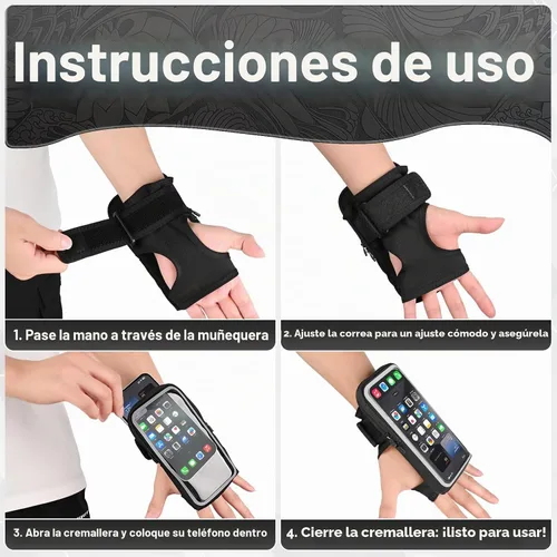 Vista 8 de Brazalete para correr en el antebrazo, resistente al sudor para correr, se