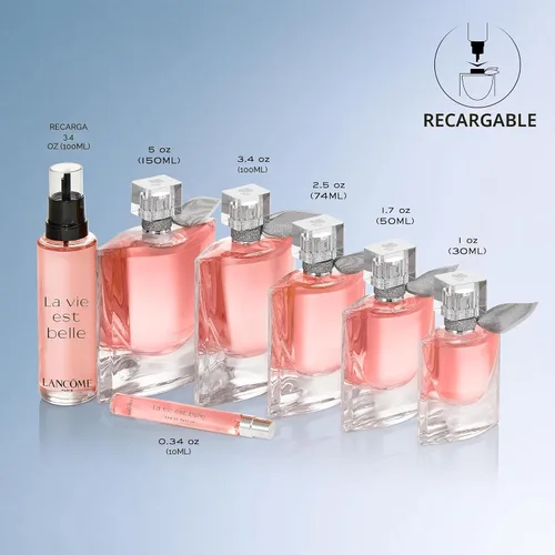Vista 4 de Lancôme La Vie Est Belle Eau de Parfum - Fragancia de Larga Duración con Notas de Iris, Pachulí Terroso, Vainilla Cálida y Azúcar Espumoso - Perfume