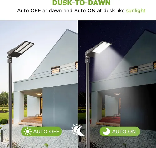 Vista 6 de Luz LED de estacionamiento de 300 W con fotocélula del atardecer al amanecer, ajustable, montaje deslizante, caja de zapatos, luz LED para cancha