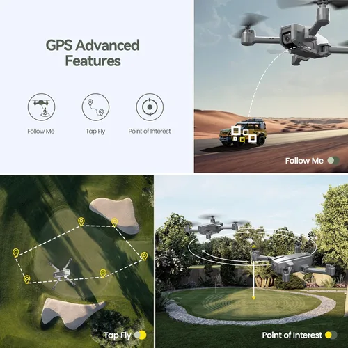Vista 4 de Holy Stone HS440D - Drones con cámara para adultos 4K UHD, peso ligero de 249g con GPS, función de retorno automático, seguimiento, waypoints