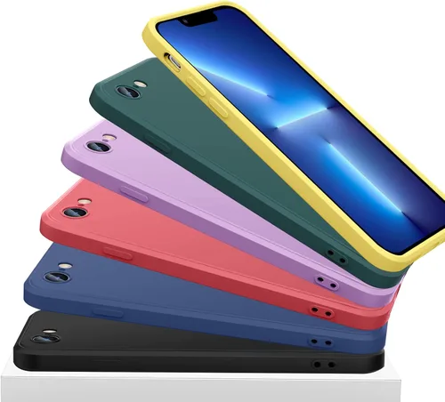 Vista 7 de Funda para iPhone SE de 3ª generación 2022, iPhone SE 2020, iPhone 7/8, funda de goma de gel de silicona líquida, funda protectora antideslizante
