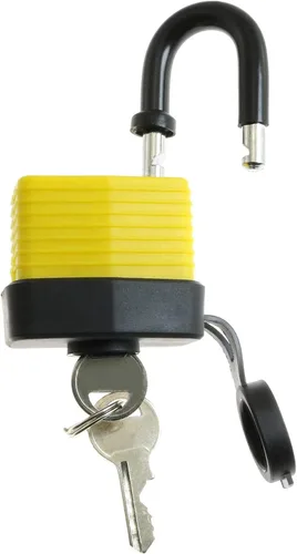 Vista 4 de Candado impermeable de 1.575 pulgadas (1.575 in), resistente a la intemperie, cubierta de acero laminado con 2 llaves para caja de medidor, hogar