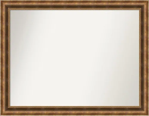 Vista 985 de Amanti Art Espejo de pared personalizado no biselado (25 x 25 pulgadas), marco de bronce acentuado, varios tamaños personalizados, espejo de baño